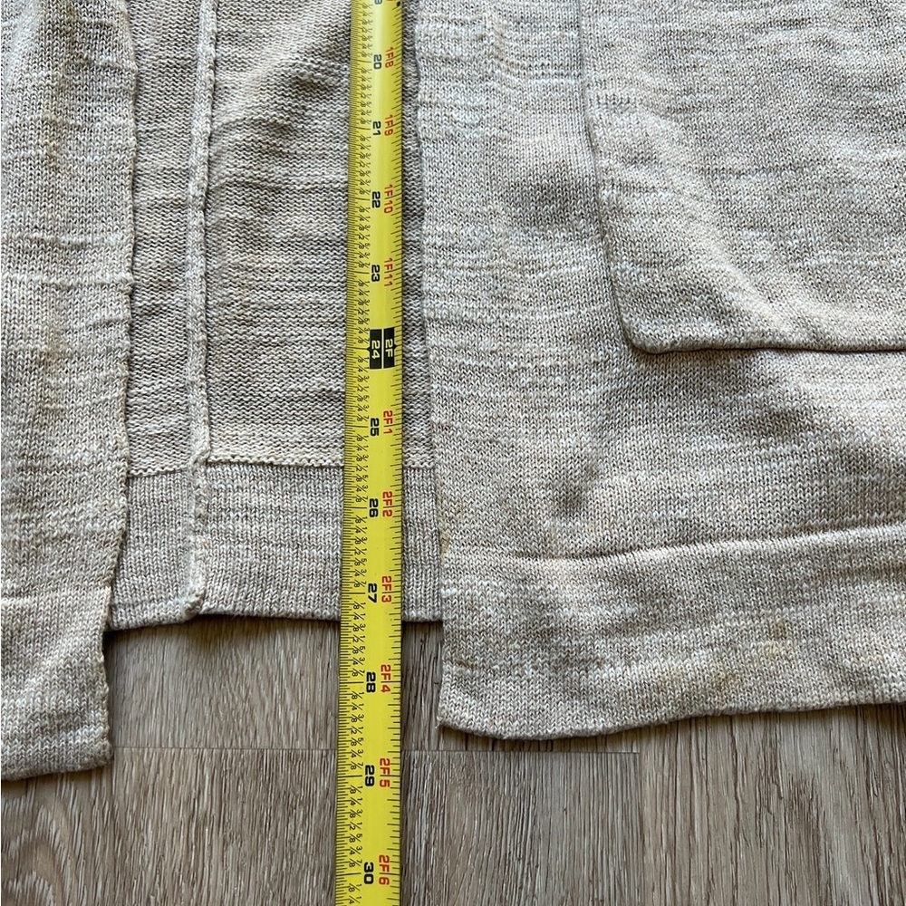 246 Eileen Fisher Organic Cotton Knit Open Front Hooded Cardigan Size S/M - Picture 16 of 17